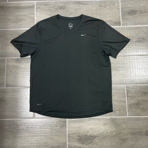 Nike Men's Dark Gray Short Sleeve V-Neck